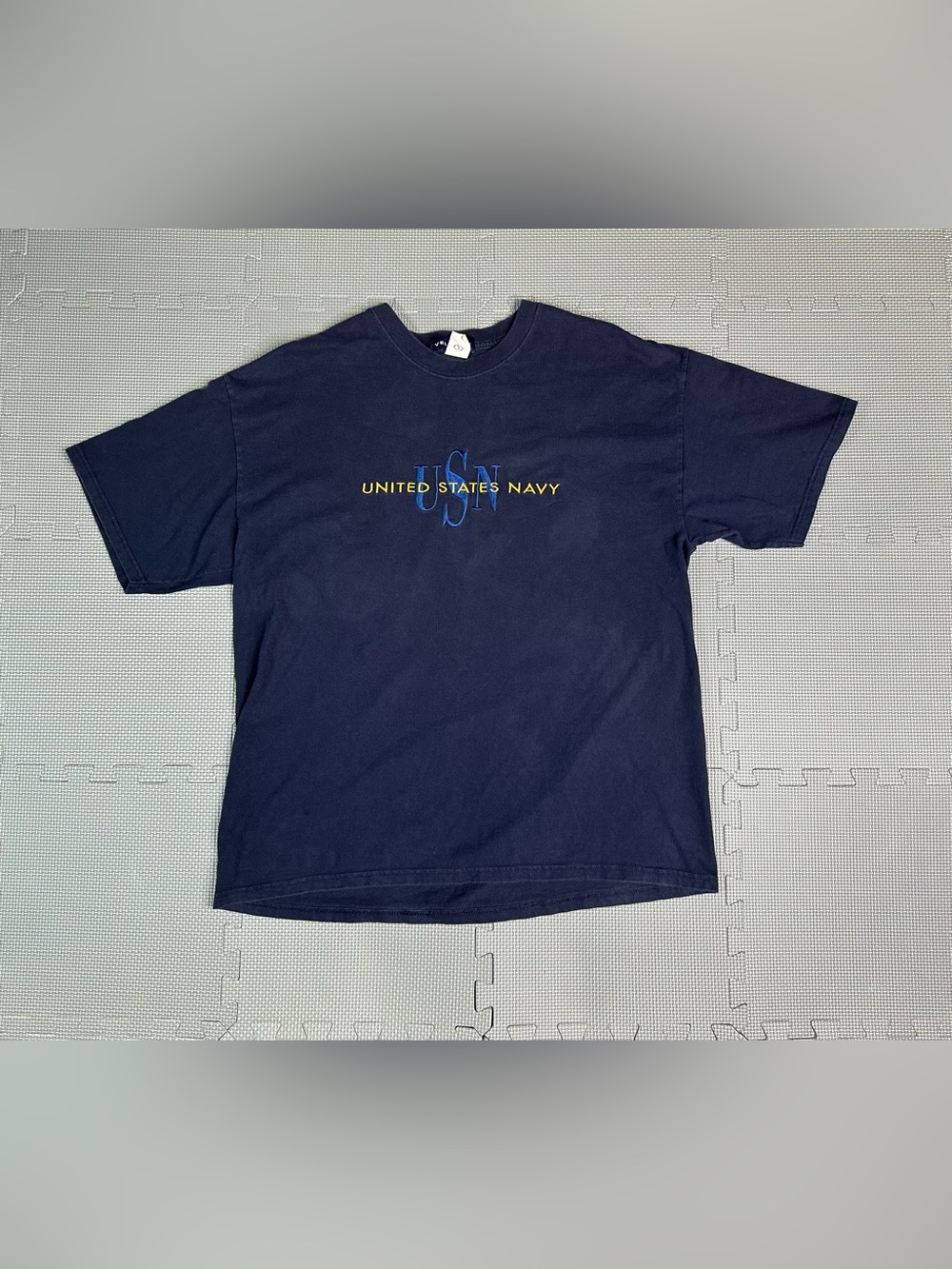 Velocity T-shirt XL United States Navy USN Graphic Embroidered Cotton Navy Blue